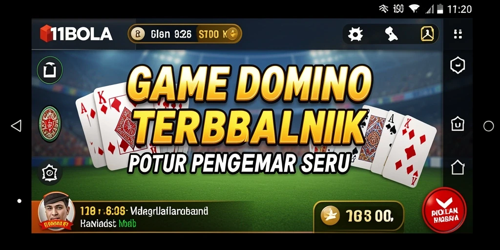 Screenshot gameplay 11BOLA menampilkan pertarungan domino yang seru.