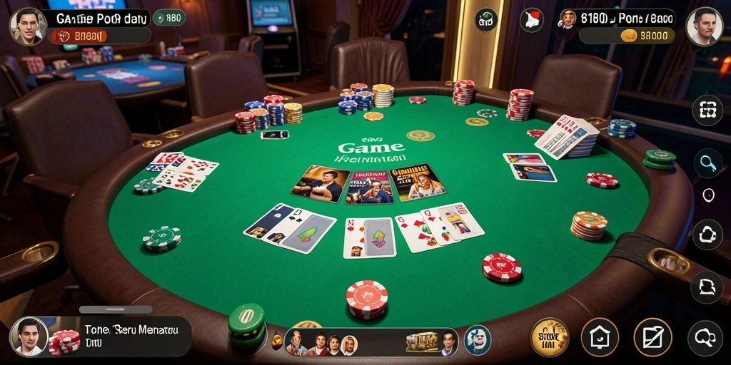 Screenshot menampilkan gameplay seru di aplikasi Poker 8180.