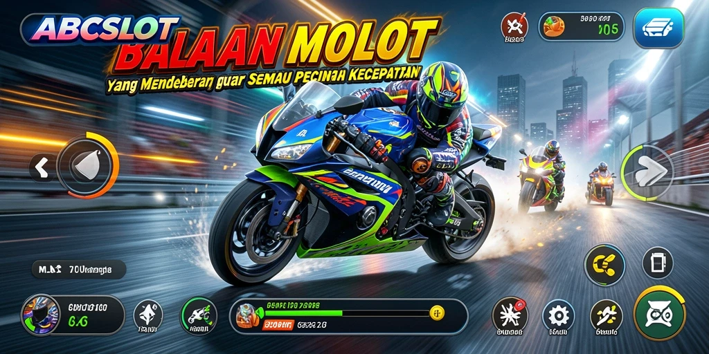 Tampilan gameplay mendebarkan dengan balapan motor cepat di jalanan.