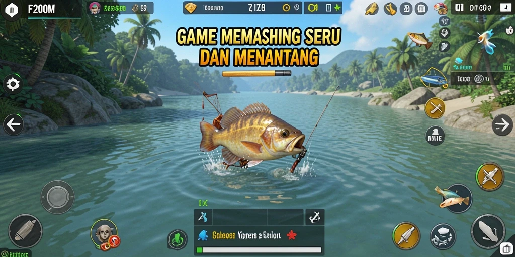 Tangkapan ikan besar dalam gameplay F200M yang seru.