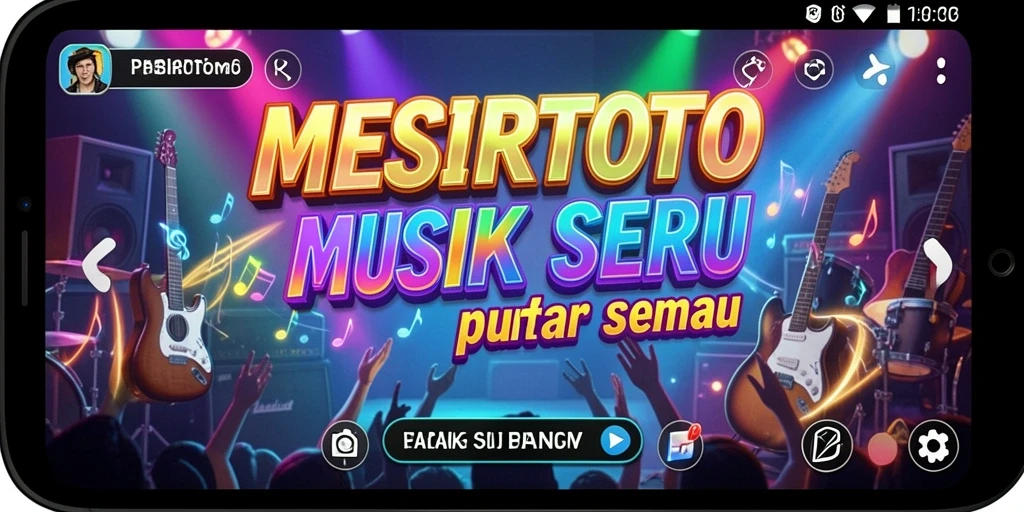 Screenshot gameplay MESIRTOTO yang menunjukkan tantangan musik yang seru.