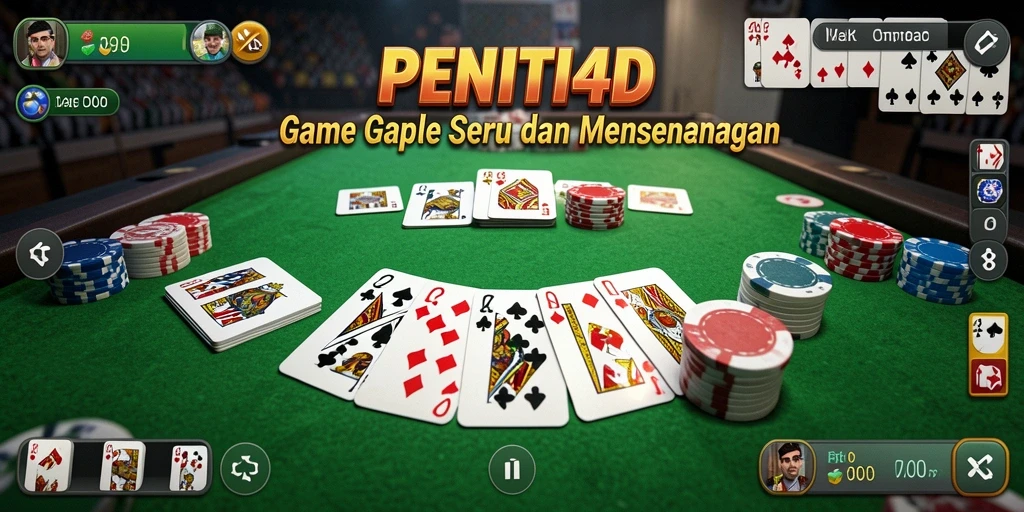 Tangkapan layar permainan Gaple PENITI4D dengan grafis yang menarik.