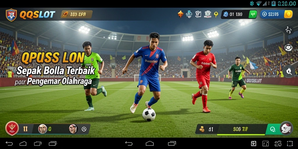 Tampilan gameplay QQSLOT yang mendebarkan dengan strategi sepak bola menarik.